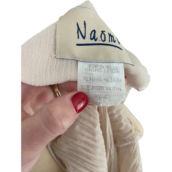 Vintage Taupe Ruffle Blouse Top Coquette, Grunge, 2000s, Retro Cowgirl, Medium - Picture 2 of 6